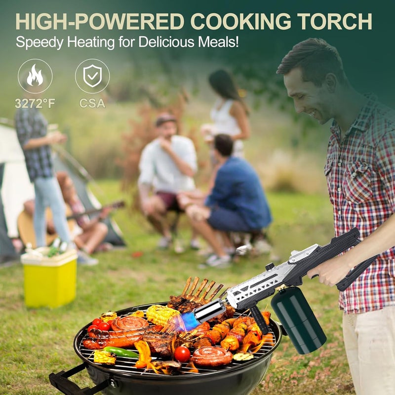 Semlos Propane Torch Head, Powerful Flame Thrower Gun, Adjustable Charcoal Lighter, Searing Torch for BBQ, Camping, Welding (Propane Tank Not Included) - Image 4